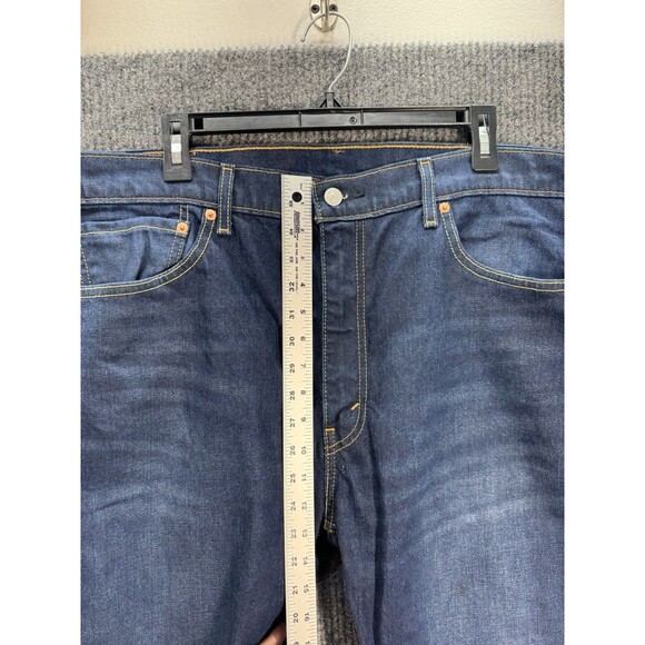Levis 505 Jeans Mens 40x32 Blue Regular Straight Leg Denim Stretch Dark Wash - Picture 9 of 12